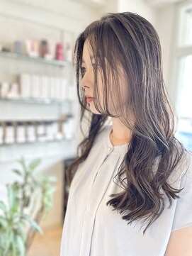 ヴィフ ヘアアンドデザイン(Vif hair&design) ブリーチなしグレージュアッシュ×大人の重めロング