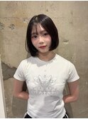小顔に見えるボブカット/顔まわりレイヤー/タッセルボブ