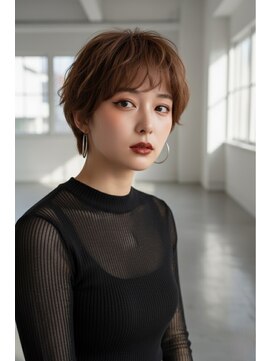 ヘアーメイクパウダー 天王寺寺田町店(Hair make powder) 大人可愛い20代30代40代小顔カットひし形丸みハンサムショート