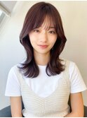 ほんのりニュアンスピンク◎くびれレイヤー×顔周りカット