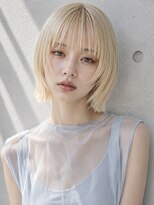 ヴェイン 渋谷(vain)&nbsp;ハイトーン ブリーチ ミニボブ レイヤー シースルーバング