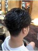 アシメフェザーパーマ