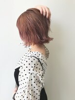 ビグディーサロン(BIGOUDI SALON)&nbsp;切りっぱなしミニボブ×ピンクベージュ