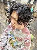 大人の色気パーマ×センターパート