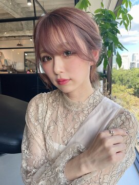 ワンス(Once) 21`aw10lvサクララテカラー×韓国風サイドバング ONCE代表 KOHEI