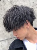 【刈り上げ前下がりモードマッシュ&ツイストスパイラルパーマ】