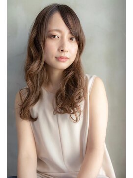 ケアリー 流山おおたかの森(Carelly) 大人かわいい前髪セシルカットココアブラウンフリンジウェーブ