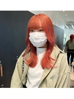 ロンドシエル 横浜(Lond ciel)&nbsp;韓国/ダブルカラー/ケアブリーチ/オレンジピンク