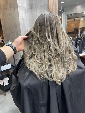 ラフ(LAFF) #バレイヤージュ#グレージュカラー#ボブウルフ#ココアベージュ