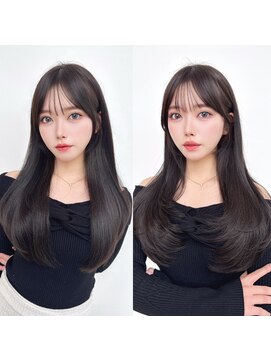 アフロートリノ(AFLOAT Leino) 大人可愛い韓国ヘア　レイヤーカット　顔まわり　前髪小顔ヘア