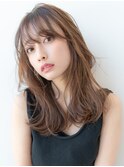 大人かわいいくびれレイヤーワイドバング似合わせイメチェン