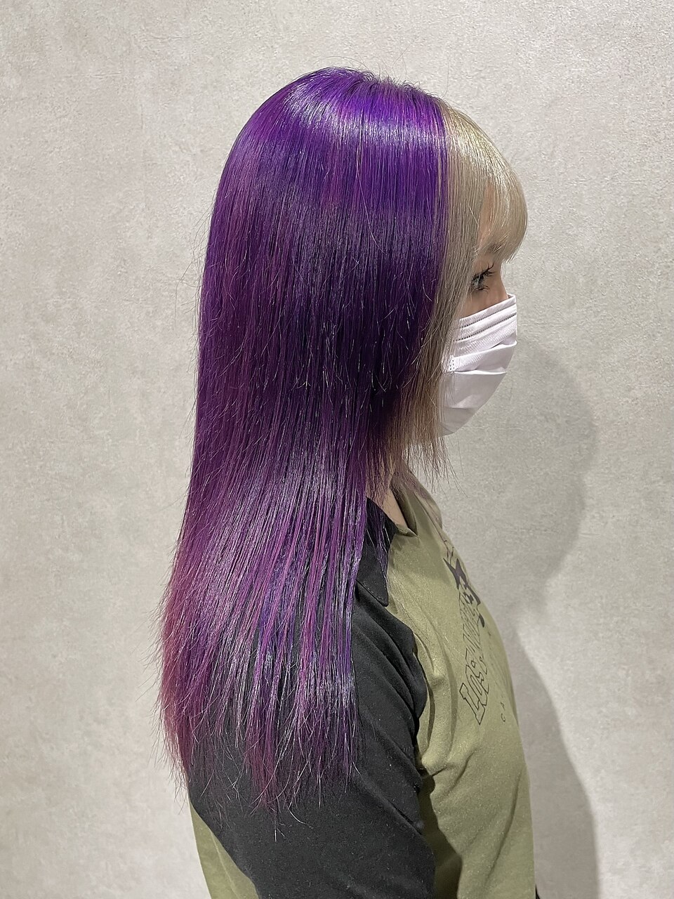 フェイスフレーミングツートンカラーパープル紫髪～糸ito～HIRO