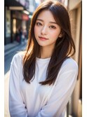 riley大人かわいいワンカールセミロング×肌映えカラー