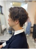MEN'SHAIRアッシュブラックダークアッシュパーマ