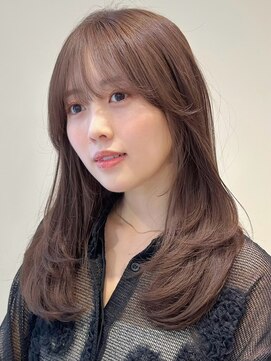 ノイカーム(noi Calm) 顔周りレイヤーカットグレージュカラーくびれボブベージュカラー