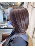 丸みレイヤーミディアム×ひし形シルエットで優しい印象に！