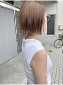 タッセルボブ/切りっぱなし/ベージュカラー