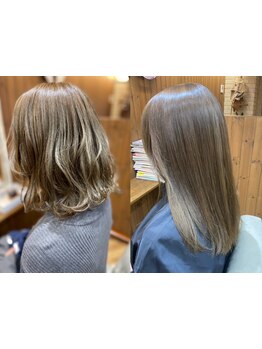 《ハイライトが大人気》さりげないナチュラルな質感と透明感のある柔らかい色味で上品な似合わせカラーを◇