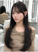 レイヤーカット　ワンカール　グレージュ　流し前髪『桔川恒』