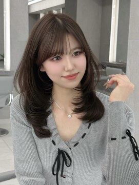 マウル ナゴヤ 名駅(MAEUL NAGOYA) ミディアムレイヤー ワンカール 流し前髪 『桔川恒』
