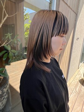 トップヘアーヒルズ 安城(TOP HAIR HILLS) ハーフブリーチでコントラストカラー