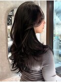 バタフライレイヤー 海外ヘア ハッシュカット