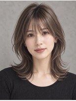 エルコット(elcot) 大人ミディアムレイヤー/明るめカラーで白髪ぼかし/40代50代60代