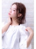 ダスティ、ウォームオレンジュ、ホワイトブロンドヘア
