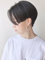 【モリオ原宿】ハンサムショート黒髪センターパート前髪なし