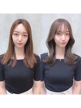 ミラリー トウキョウ(Mirareee Tokyo) 20代30代40代◎韓国ヘアー顔周りレイヤー青髪似合わせカットロブ