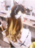 編み込みハーフツイン