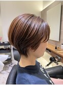ショート/ショートボブ/まるみショート/ベージュカラー/赤み消し