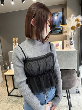 ヘリム(HELIM) オレンジベージュ/大人ボブ/前下がりボブ/ショートボブ