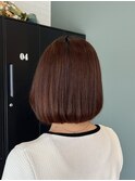 大人ガーリー チョコレートワンカール小顔丸みショートボ