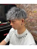 ホワイトメッシュ、ツイストパーマ