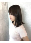 小顔くびれヘア×ブラウンベージュ