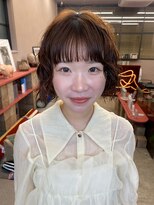 フェンヘアーアイス 中目黒(Fen.hair ici)&nbsp;伸ばしかけボブパーマゆるふわプードルパーマ顔周りカット