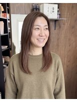 零秒女髪 千里丘店 上品な大人女性の艶髪セミロングスタイル髪質改善美髪艶感