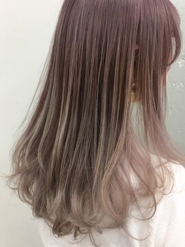 ブルーフェーセス 表参道(blue faces) 『bluefaces』 ピンクベージュグラデーション×フェザーレイヤー