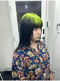 ブリーチインナーカラーイエローカラー前髪カットトリートメント