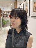 黒髪ボブパーマ