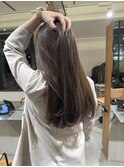 ブリーチなしダブルカラー赤み消し透明感アッシュブラウン