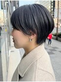 ミニマムショートカット*前髪あり*黒髪*白髪染め*30代40代50代