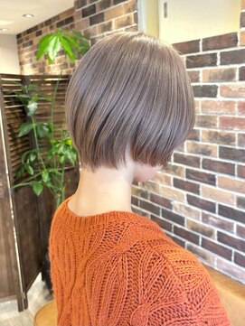 アロマ 仙台店(AROMA) ショートボブ/ミルクティーグレージュ/美シルエット/小顔効果