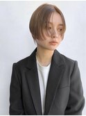 シルキーベージュ/ミニボブ/マッシュ/ブリーチなし/原宿/表参道