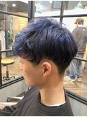 メンズカット　ブリーチ　アッシュ　マッシュ