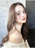 フェミニンカール大人ヘアモテ髪前髪パーマオフィスヘア