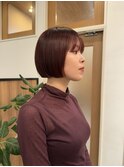 ミニボブ*ショートボブ*赤みカラー*顔周りレイヤー*銀座
