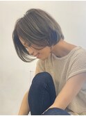 白髪ぼかし×大人くびれボブで上品ヘア／天満橋