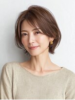 Heart's美人設計と白髪ぼかし専門店 青山表参道店 脱白髪染め/ショートヘア【ハーツ】&nbsp;白髪ぼかし脱白髪染め似合わせショートボブ40代50代60代